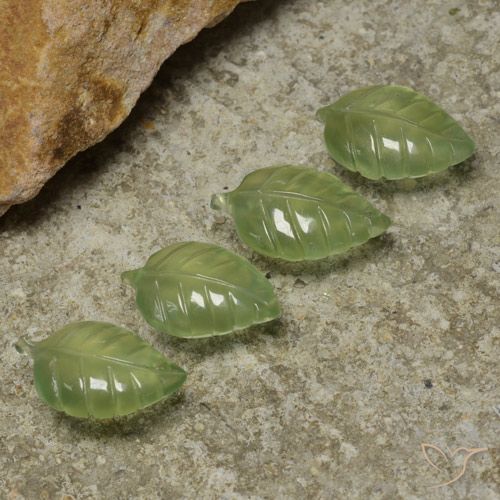 23.73ctw Natural Verde limão Prehnite, Flor cortada, Transparente