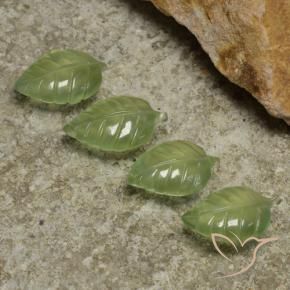 Pedras preciosas de Prehnite Verde limão natural de 23.73 ct, Flor cortada, Transparente