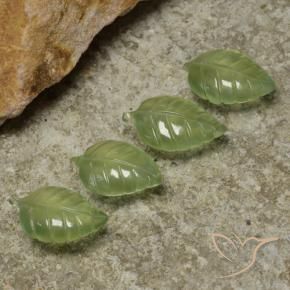 Pedras preciosas de Prehnite Verde limão natural de 23.73 ct, Flor cortada, Transparente