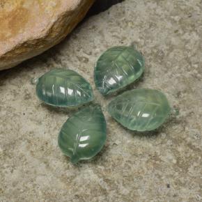 Pedras preciosas de prehnita verde natural de 29,40 ct, corte flor, transparente
