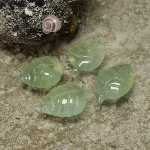 17.67ctw Natural Verde Limão Pálido Prehnite, Flor cortada, Transparente