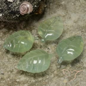 Pedras preciosas de Prehnite Verde Limão Pálido natural de 17.67 ct, Flor cortada, Transparente