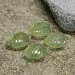 Pedras preciosas de Prehnite verde pêra natural de 16.96 ct, Flor cortada, Transparente