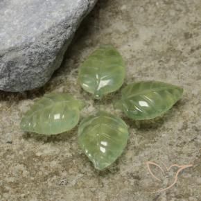 Pedras preciosas de Prehnite verde pêra natural de 16.96 ct, Flor cortada, Transparente