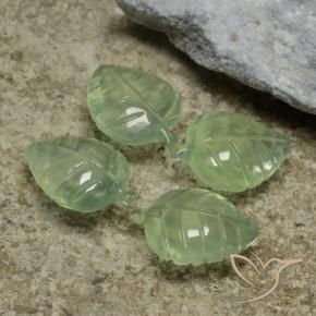 Pedras preciosas de Prehnite Pêra Pêra Verde natural de 25.87 ct, Flor cortada, Transparente