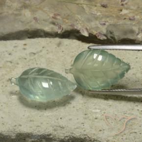 Pedras preciosas de Prehnite Verde muito claro natural de 16.04 ct, Flor cortada, Translúcido