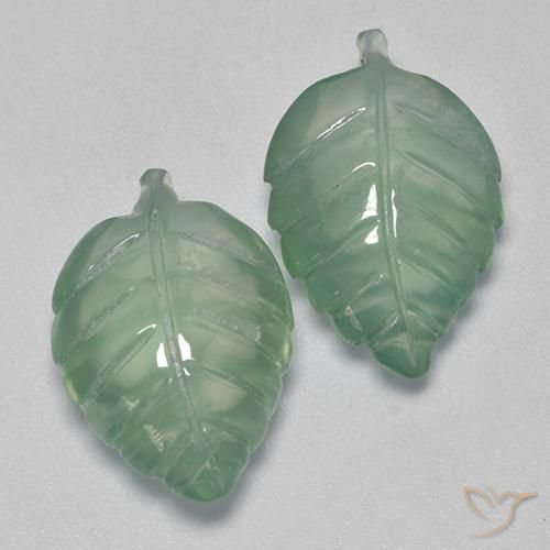 Pedras preciosas de Prehnite Menta verde natural de 15.01 ct, Chique, Transparente