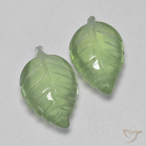 Pedras preciosas de Prehnite Verde médio natural de 14.35 ct, Chique, Transparente