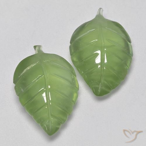 Pedras preciosas de Prehnite verde quente natural de 15.75 ct, Chique, Transparente