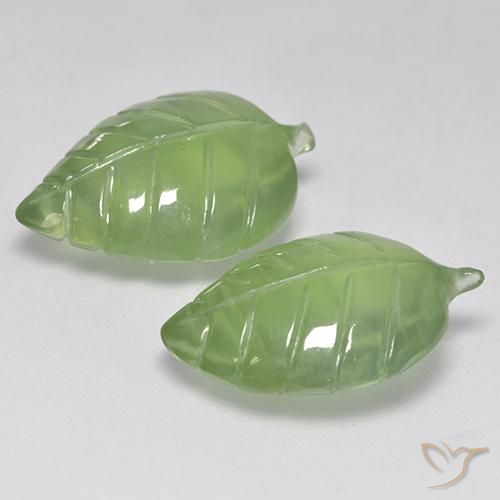 Pedras preciosas de Prehnite verde quente natural de 15.75 ct, Chique, Transparente