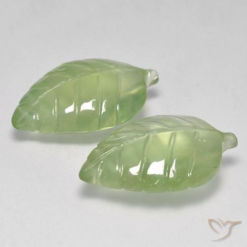 Pedras preciosas de Prehnite Pêra Pêra Verde natural de 14.20 ct, Chique, Transparente