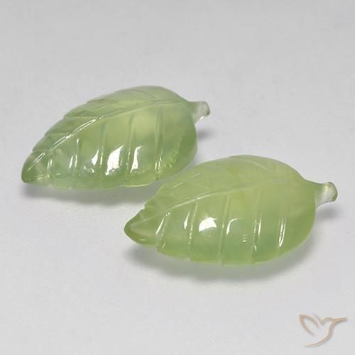 Pedras preciosas de Prehnite verde quente natural de 13.35 ct, Chique, Transparente
