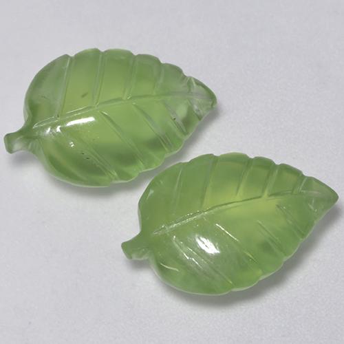 Pedras preciosas de prehnita verde natural de 11,71 ct, forma extravagante, transparente