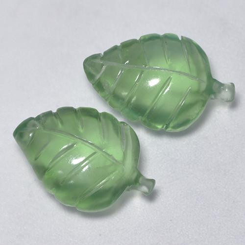 Pedras preciosas de prehnita verde natural de 8,74 ct, forma extravagante, transparente