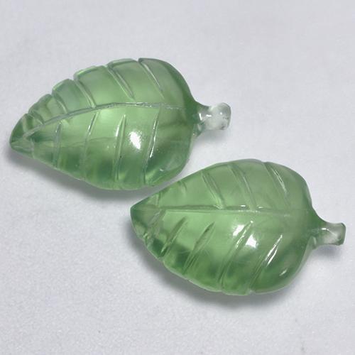 Pedras preciosas de prehnita verde natural de 8,74 ct, forma extravagante, transparente