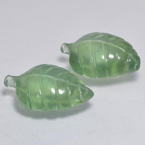 Pedras preciosas de prehnita verde natural de 8,74 ct, forma extravagante, transparente