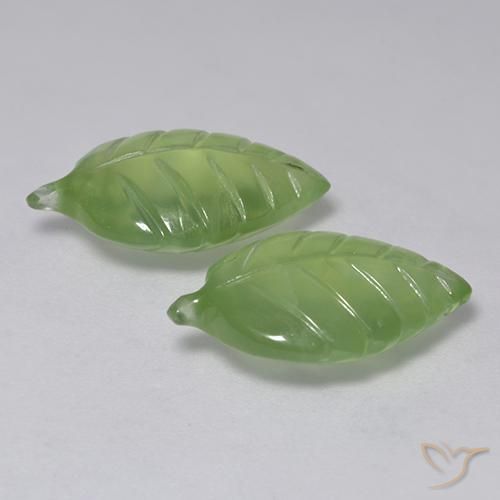 Pedras preciosas de Prehnite Verde limão natural de 12.46 ct, Chique, Transparente