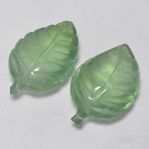 Pedras preciosas de prehnita verde natural de 11,38 ct, forma extravagante, transparente