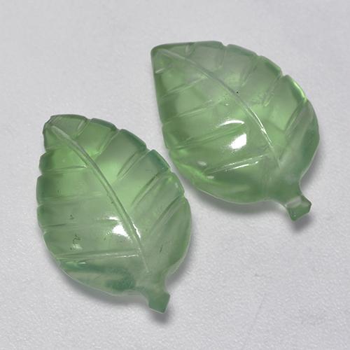 Pedras preciosas de prehnita verde natural de 11,38 ct, forma extravagante, transparente