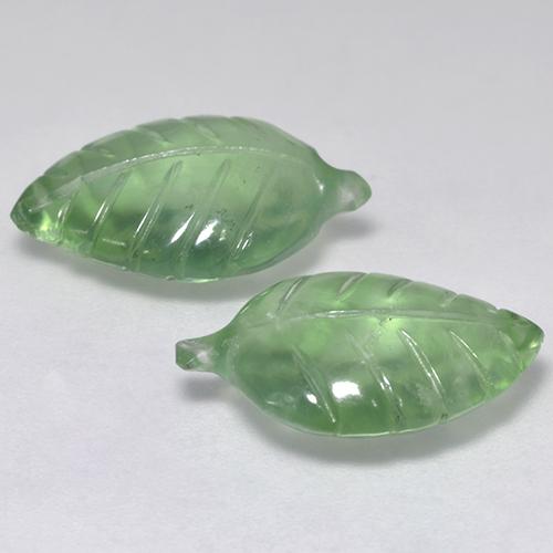 Pedras preciosas de prehnita verde natural de 11,38 ct, forma extravagante, transparente