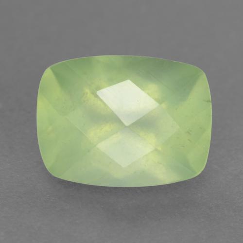 Prehnita verde natural 1,50ct, almofada cortada, translúcido