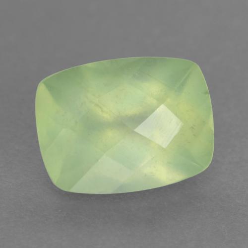 Prehnita verde natural 1,50ct, almofada cortada, translúcido