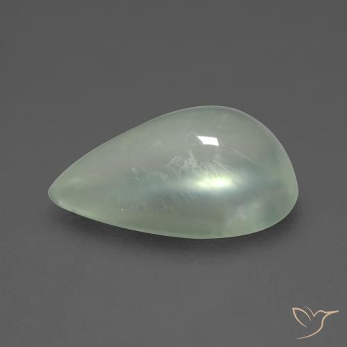 Prehnite Verde muito claro Natural 2.58ct, Formato de pêra, Transparente