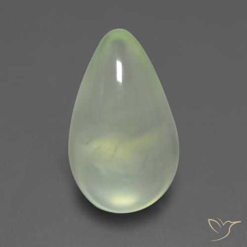 Prehnite Pêra Pêra Verde Natural 1.59ct, Formato de pêra, Transparente