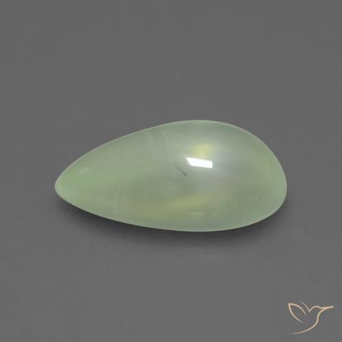 Prehnite Pêra Pêra Verde Natural 1.59ct, Formato de pêra, Transparente