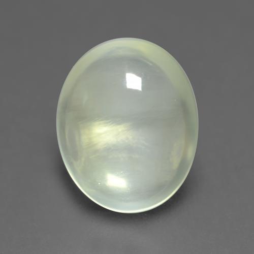 Prehnita verde natural 2,50ct, corte oval, transparente