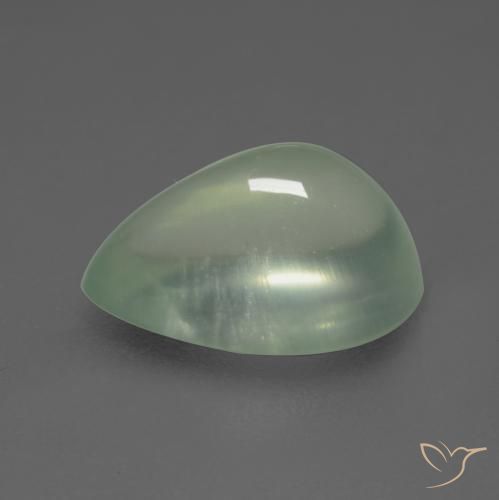 Prehnite Verde Pêra Claro Natural 3.63ct, Formato de pêra, Transparente