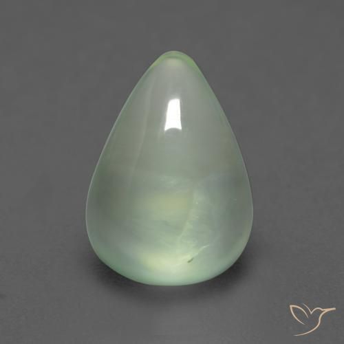 2.72ct Natural Verde Pêra Claro Prehnite, Formato de pêra, Transparente