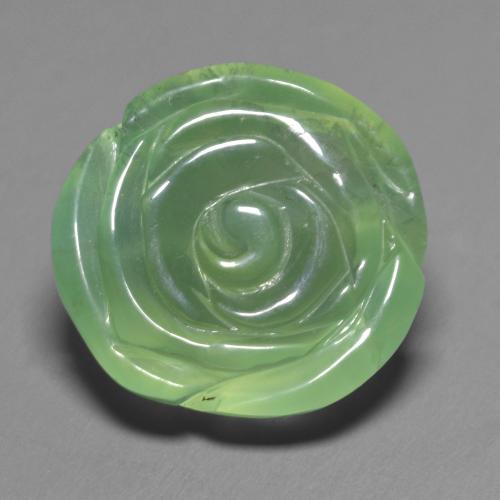 Prehnita verde natural 14,74ct, corte flor, translúcido