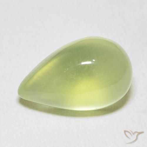 7.33ct Natural Verde limão Prehnite, Formato de pêra, Transparente