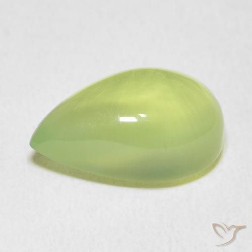 Prehnite Verde limão Natural 7.33ct, Formato de pêra, Transparente
