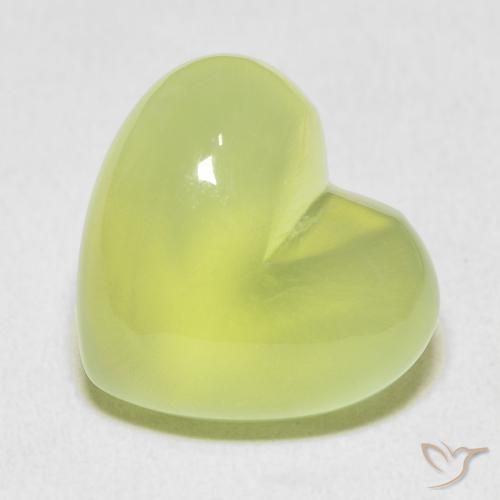 18.22ct Natural Verde limão Prehnite, Coração, Transparente
