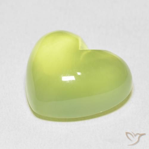 Prehnite Verde limão Natural 18.22ct, Coração, Transparente