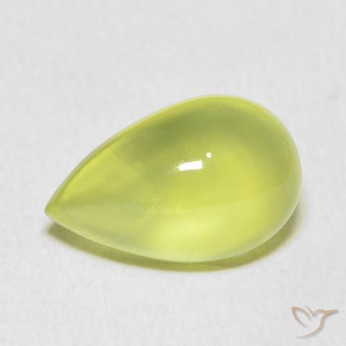 5.66ct Natural Verde limão Prehnite, Formato de pêra, Transparente
