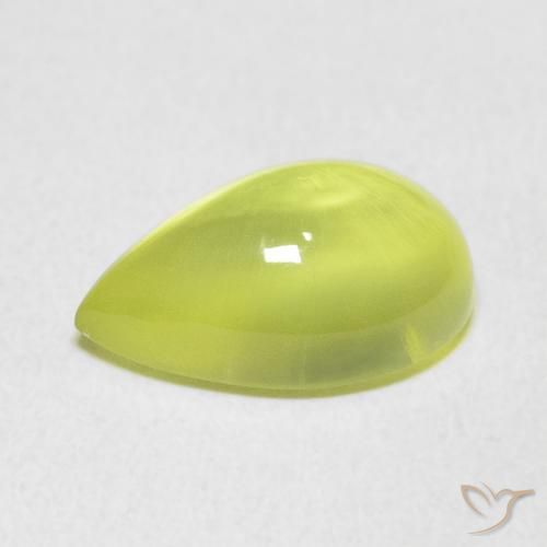 Prehnite Verde limão Natural 5.66ct, Formato de pêra, Transparente
