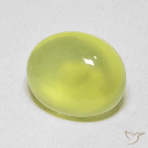 Prehnite Verde limão Natural 4.85ct, oval, Transparente