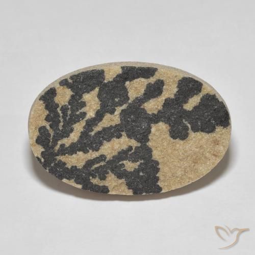 30.44ct Natural Multicolorido Dendrito Psilomelano, oval, Opaco
