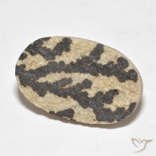 Dendrito Psilomelano Multicolorido Natural 17.99ct, oval, Opaco