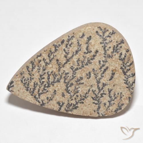 33.59ct Natural Multicolorido Dendrito Psilomelano, Formato de pêra, Opaco