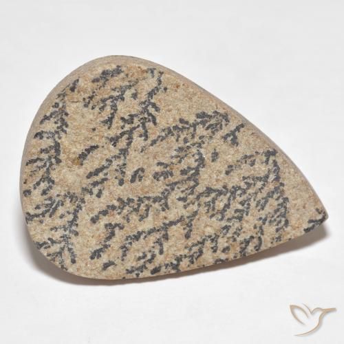 Dendrito Psilomelano Multicolorido Natural 33.59ct, Formato de pêra, Opaco