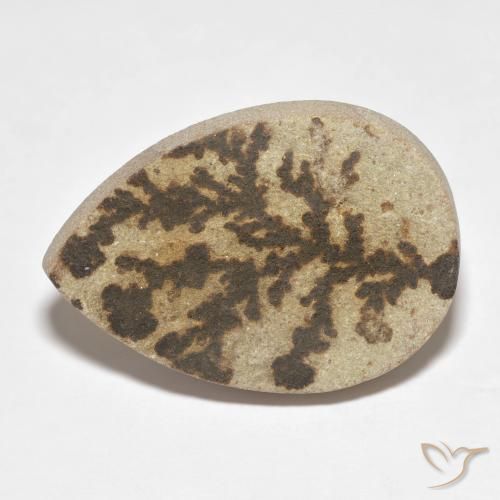 25.64ct Natural Multicolorido Dendrito Psilomelano, Formato de pêra, Opaco