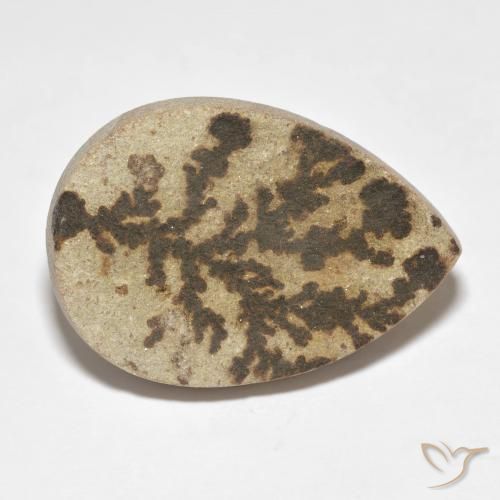 Dendrito Psilomelano Multicolorido Natural 25.64ct, Formato de pêra, Opaco