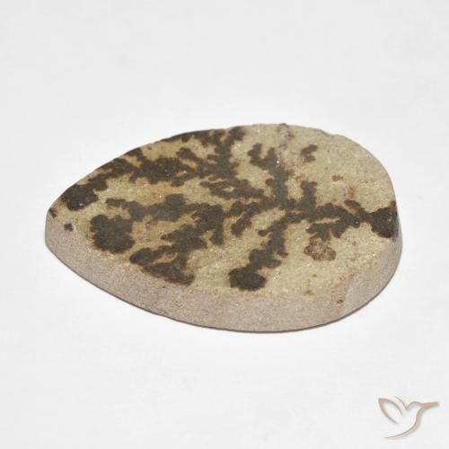 Dendrito Psilomelano Multicolorido Natural 25.64ct, Formato de pêra, Opaco