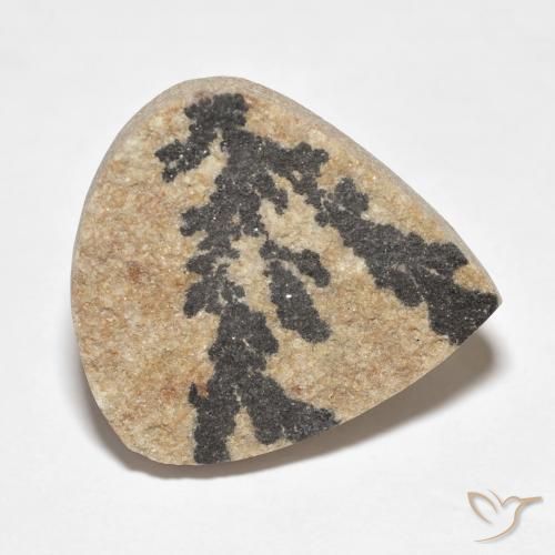 Dendrito Psilomelano Multicolorido Natural 19.59ct, Formato de pêra, Opaco