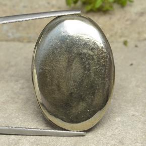 Pirita amarelo natural 36,35ct, corte oval, opaco