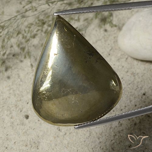 40.79ct Natural Ouro Pirita, Formato de pêra, Opaco